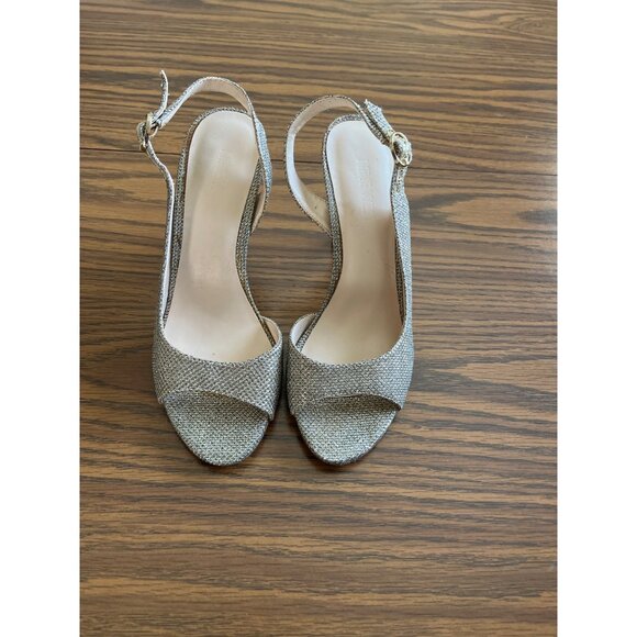 Nine West Bankhead open toed sparkly sling back heels size 6M - Picture 1 of 8